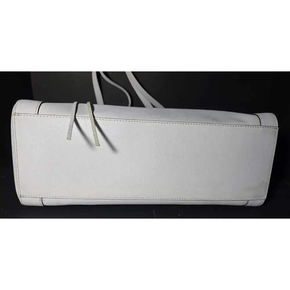 Rebecca Minkoff Monroe Laptop Bag Saffiano Leather Tote Shoulder Purse White NEW